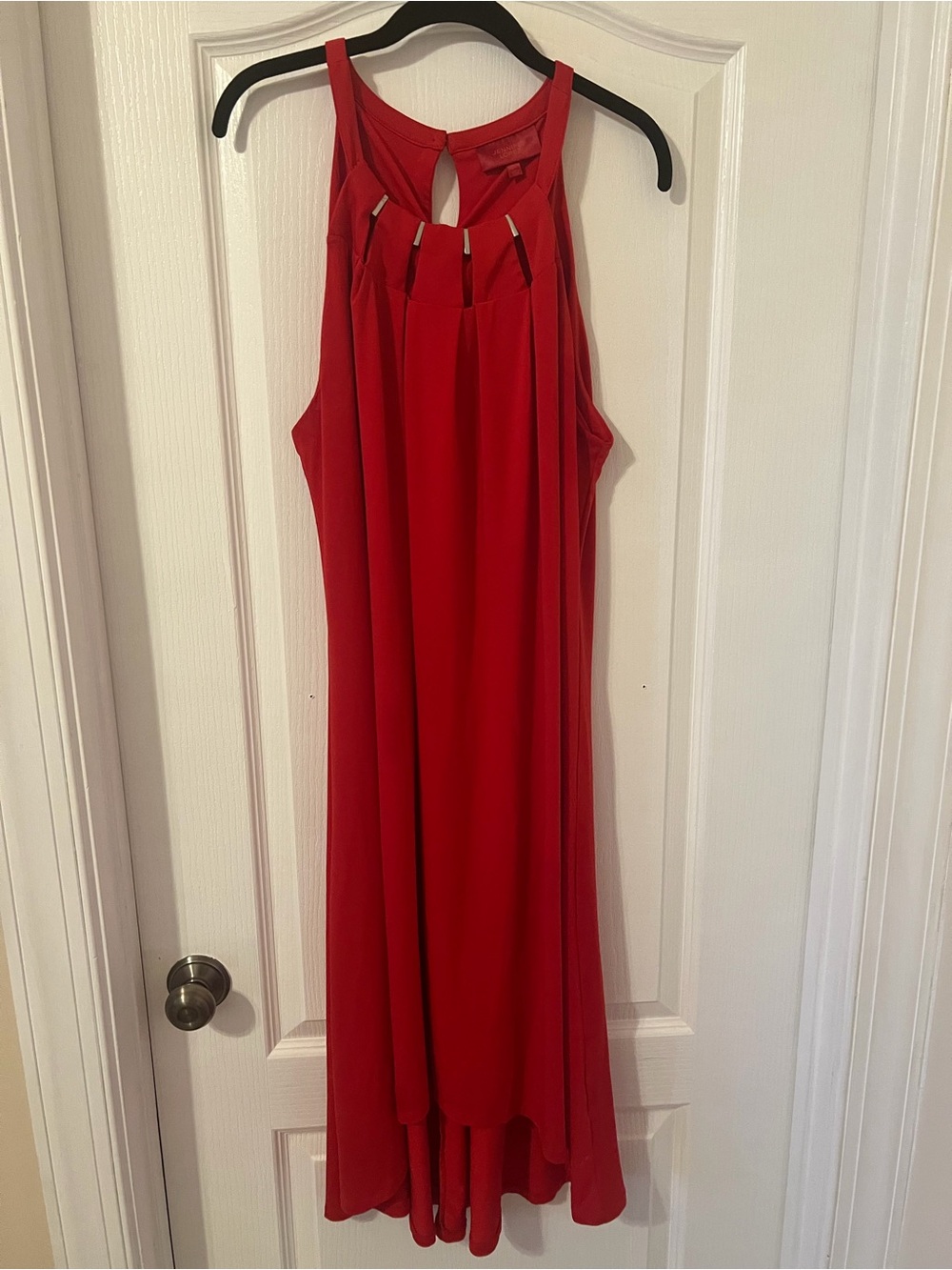 Jennifer Lopez Red Halter High-Low Evening Dress